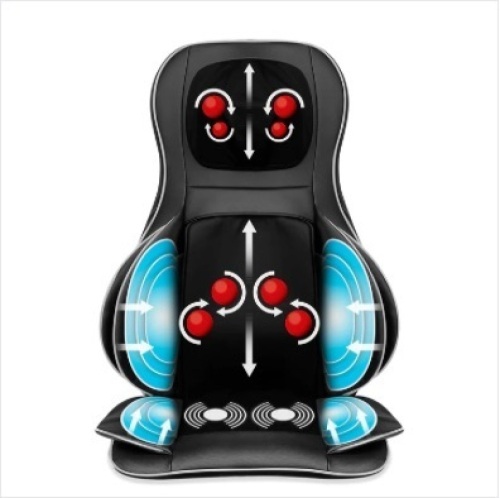 Air Compression Shiatsu Neck & Back Massager Seat w/ Heat, Rolling Massage - Lot 226b