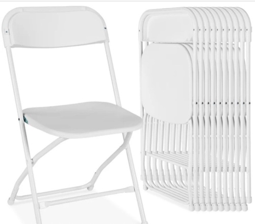 Set of 10 Folding Stacking Plastic Chairs w/ Non-Slip Feet - Lot 211