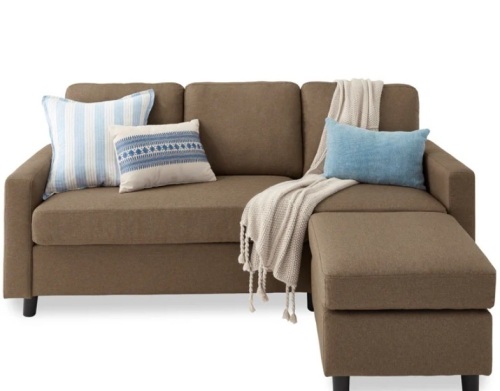 Upholstered Sectional Sofa Couch w/ Chaise Lounge, Reversible Ottoman Bench - Lot 10