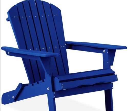 Folding Wooden Adirondack Chair, Accent Furniture w/ Natural Woodgrain - Lot 224