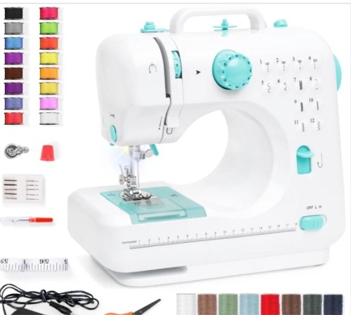 6V Portable Foot Pedal Sewing Machine w/ 12 Stitch Patterns - Lot 592
