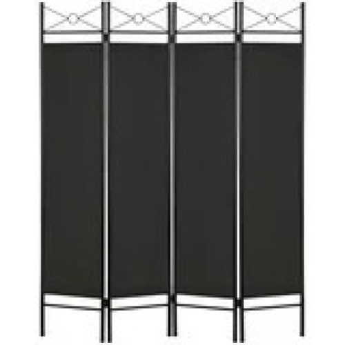 Best Choice Products 6ft 4-Panel Folding Privacy Screen Room Divider Decoration Accent w/ Steel Frame - Black - Lot 365c