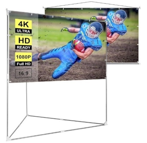 VIVOHOME 100 Inch 2-in-1 Portable Video Projector Screen with Triangle Stand, 16:9 Aspect Ratio Hanging Screen for Home School Office Indoor Outdoor - Lot 142a