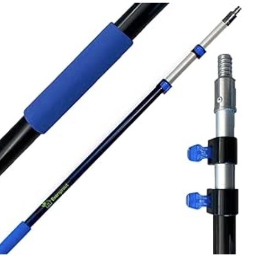 EVERSPROUT 6.5-to-18 Foot Telescopic Extension Pole (25 Ft Reach) | Lightweight Sturdy Aluminum | Easy Flip-Tab Lock Mechanism | Twist-On Metal Tip works for Squeegee, Duster, Paint Roller (pole only) - Lot 589