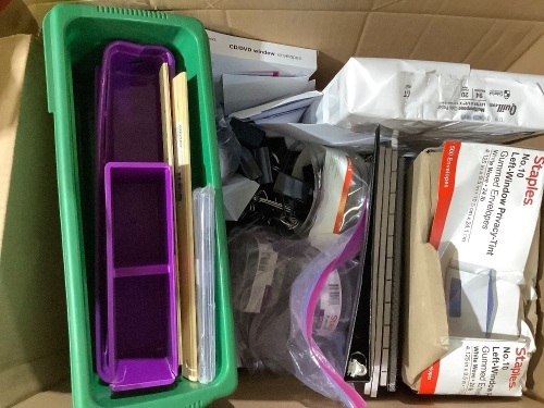 Box of misc. office supplies - Lot 350