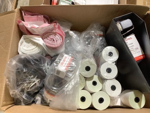 Box of misc. office supplies - Lot 351
