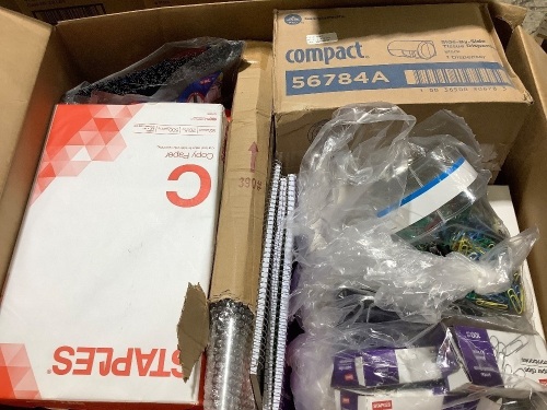 Box of misc. office supplies - Lot 353