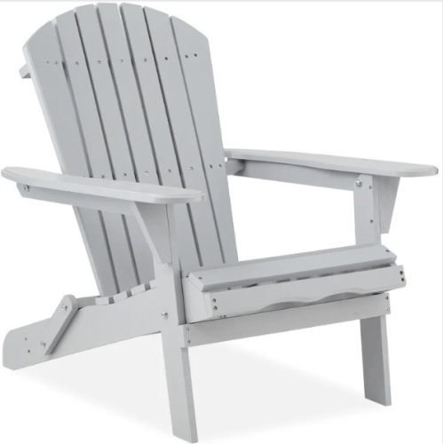 Folding Wooden Adirondack Chair, Accent Furniture w/ Natural Woodgrain - Lot 137