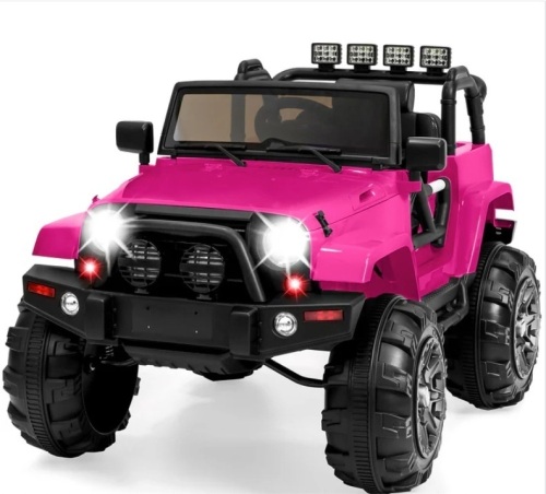 12V Kids Ride-On Truck Car Toy w/ 3 Speeds, LED, Remote, Bluetooth-no charger - Lot 248