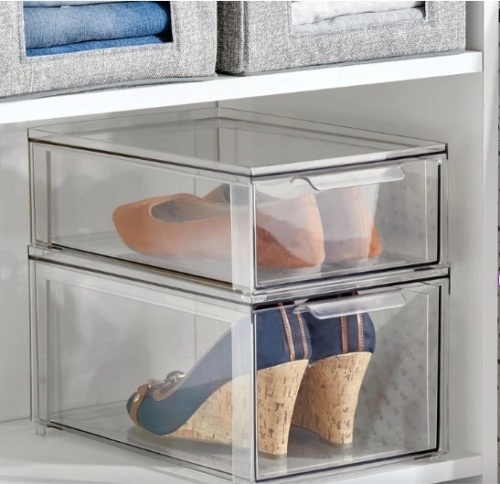 Design Plastic Stacking Closet Storage Organizer Bin with Drawer - Lot 359