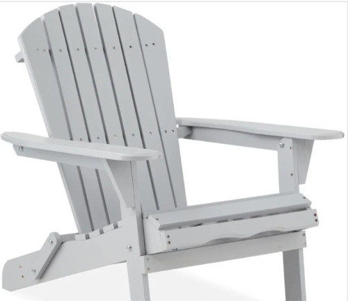 Folding Wooden Adirondack Chair, Accent Furniture w/ Natural Woodgrain - Lot 260