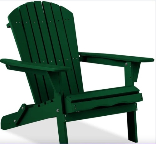 Folding Wooden Adirondack Chair, Accent Furniture w/ Natural Woodgrain - Lot 152