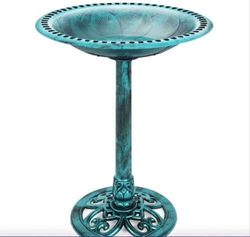 Vintage Outdoor Garden Bird Bath w/ Fleur-de-Lis Accents - Lot 155