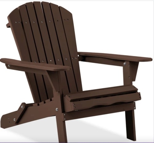 Folding Wooden Adirondack Chair, Accent Furniture w/ Natural Woodgrain - Lot 162