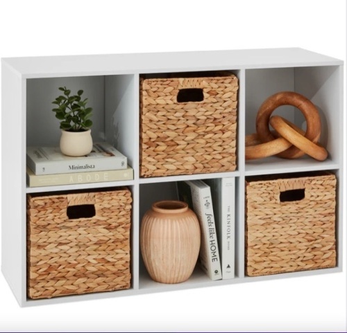 6-Cube Bookshelf, 11in Storage Display w/ Removable Panels, Customizable - Lot 164