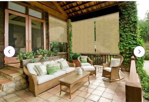 Southern Sunset Semi Sheer Arch Shade-shade is mocha colored - Lot 592