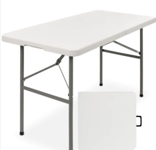 Portable Folding Plastic Dining Table w/ Handle, Lock - 4ft - Lot 337a