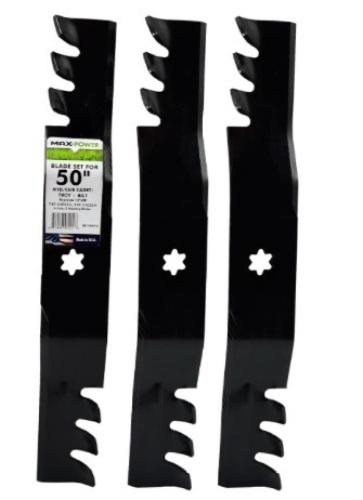 MaxPower 561545XB 3-Blade Commercial Mulching Set for Many 50" Cut MTD, Cub Cadet, Replaces OEM no. 742-04053, 942-04053,Black - Lot 591