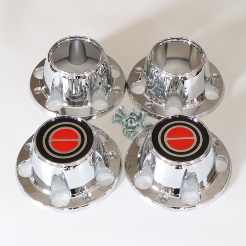 Chrome Wheel Hub Center Caps Replacement for F150 1980-1996 Truck Bronco Van 4x4 Front 4WD Wheel Drive (Includes 12 mounting Screws) - Lot 597