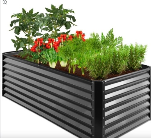 Outdoor Metal Raised Garden Bed for Vegetables, Flowers, Herbs - 6x3x2ft - Lot 174