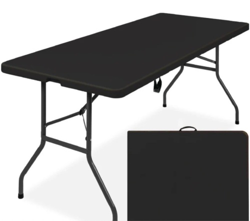 Portable Folding Plastic Dining Table w/ Handle, Lock - 6ft - Lot 590