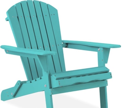 Folding Wooden Adirondack Chair, Accent Furniture w/ Natural Woodgrain - Lot 592