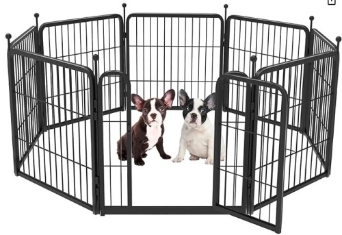 FXW Rollick Dog Playpen for Yard, Camping, 24" Height Heavy Duty for/Small Dogs/Puppies Dogs, 8 Panels│Patented - Lot 595