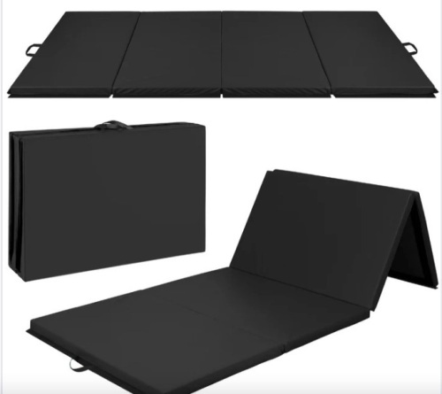Folding Exercise Fitness Workout Gym Floor Mat w/ Handles - Lot 597