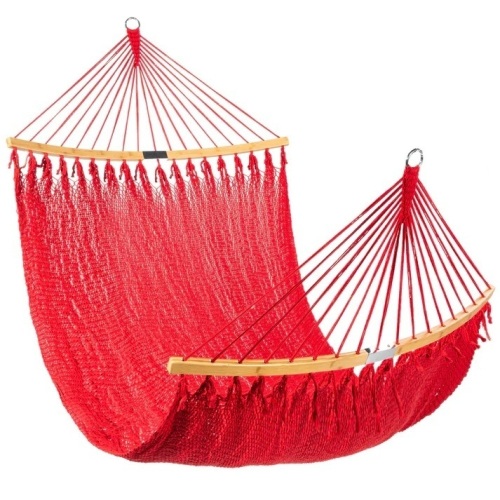 2-Person Woven Polyester Hammock w/ Curved Bamboo Spreader Bar, Carry Bag - Lot 598