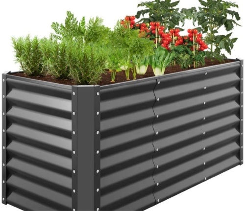 Outdoor Metal Raised Garden Bed for Vegetables, Flowers, Herbs - 4x2x2ft missing some hardware - Lot 507d