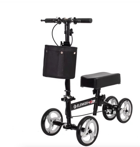 Elenker Economy Knee Scooter, Steerable Knee Walker, Black-missing some hardware - Lot 590