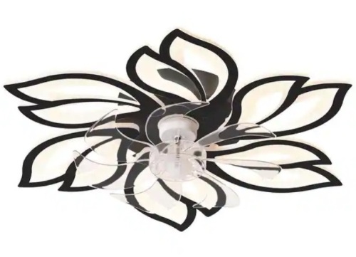 30'' 7 - Blade Dimmable LED Ceiling Fan with Remote Control and APP - Black - Lot 597
