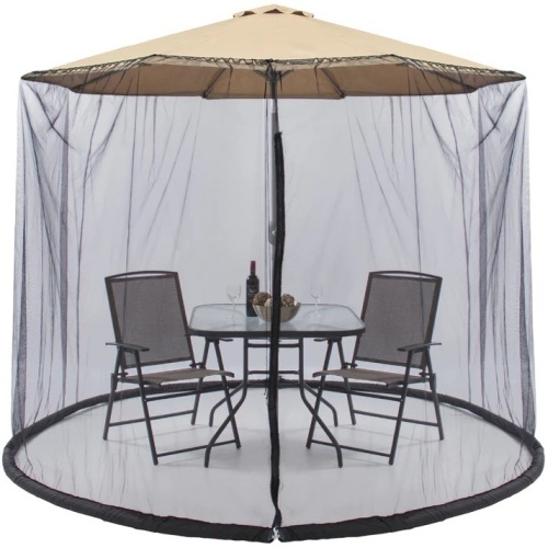 Adjustable Bug Net Accessory for Patio Umbrella w/ Zippered Door - 9ft - Lot 361
