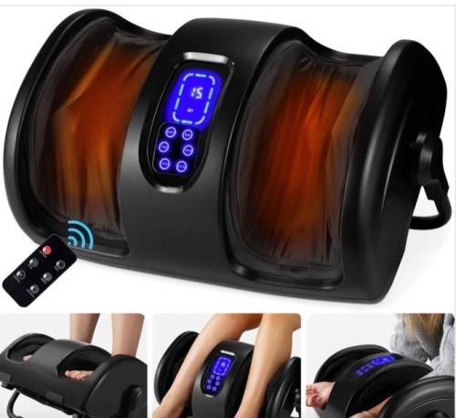 Reflexology Shiatsu Foot Massager w/ High-Intensity Rollers, Remote Control - Lot 371