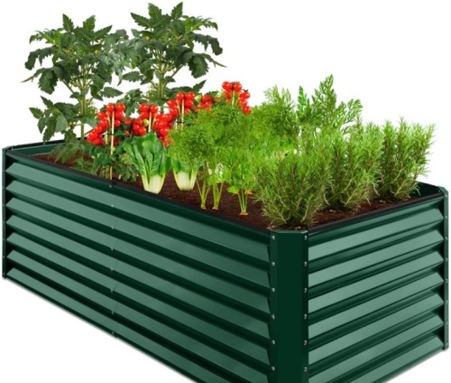 Outdoor Metal Raised Garden Bed for Vegetables, Flowers, Herbs - 6x3x2ft - Lot 288