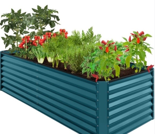 Outdoor Metal Raised Garden Bed for Vegetables, Flowers, Herbs - 8x4x2ft - Lot 299