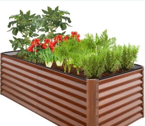 Outdoor Metal Raised Garden Bed for Vegetables, Flowers, Herbs - 6x3x2ft - Lot 304