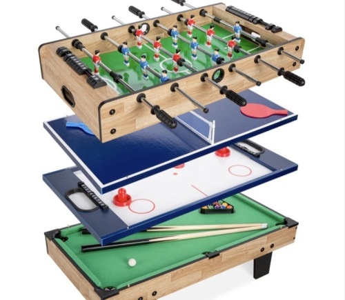 4-in-1 Multi Game Table Set w/ Air Hockey, Table Tennis, Billiards, Foosball - Lot 305