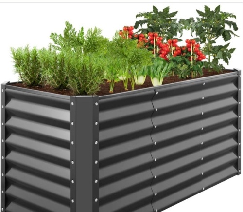 Outdoor Metal Raised Garden Bed for Vegetables, Flowers, Herbs - 4x2x2ft - Lot 306