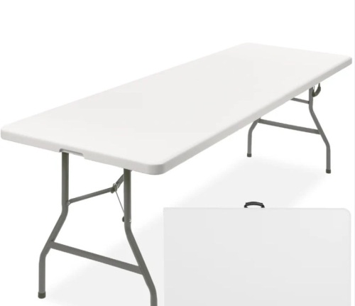 Portable Folding Plastic Dining Table w/ Handle, Lock - 8ft - Lot 313
