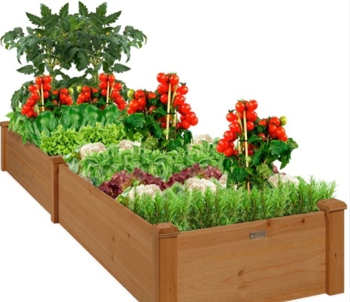 Wooden Raised Garden Bed Planter for Garden, Lawn, Yard - 8x2ft - Lot 314