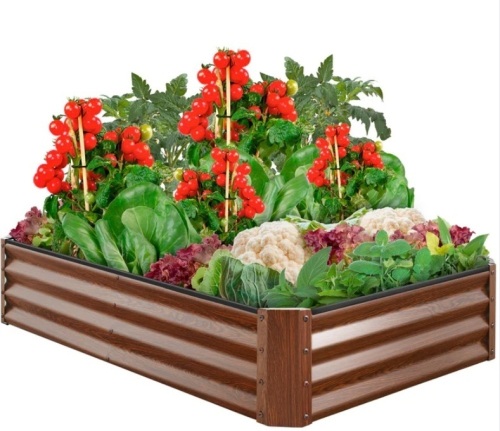 Outdoor Metal Raised Garden Bed for Vegetables, Flowers, Herbs - 6x3x1ft - Lot 316