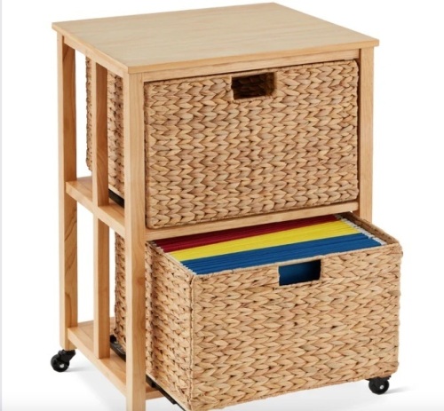 Vertical Rolling File Cabinet w/ Rubberwood Frame, Locking Caster Wheels - Lot 374