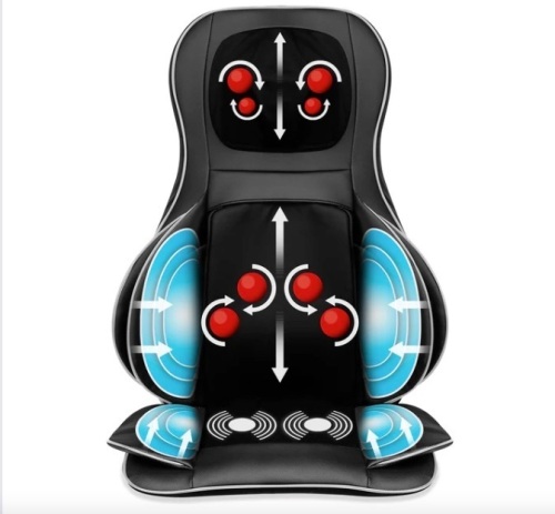 Air Compression Shiatsu Neck & Back Massager Seat w/ Heat, Rolling Massage - Lot 375