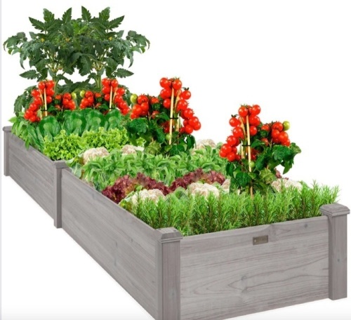 Wooden Raised Garden Bed Planter for Garden, Lawn, Yard - 8x2ft - Lot 380