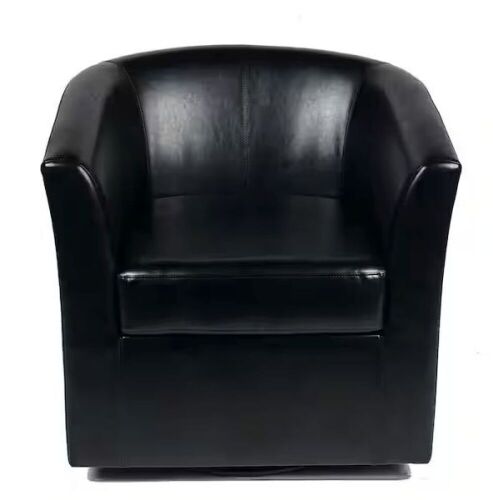 Noble House Daymian Black PU Swivel Club Chair - Lot 32