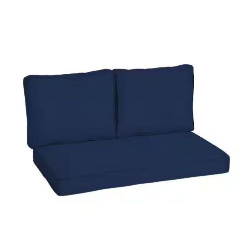 Arden Selections 46 in. x 26 in. Outdoor Loveseat Cushion Set in Sapphire Blue Leala  - Lot 315