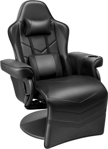 Homall Computer Racing Style Pu Leather Ergonomic Adjusted Reclining Video Gaming Chair with Footrest Headrest and Lumbar Support - Lot 344