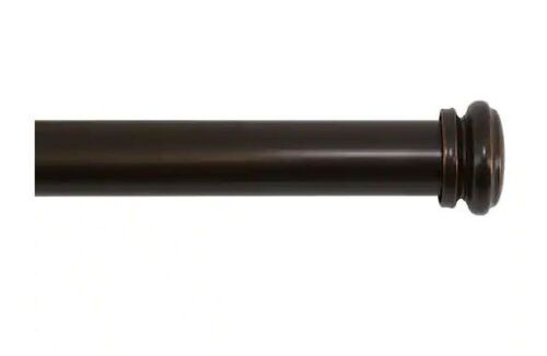 72 in. - 144 in. Mix and Match Telescoping 1 in. Single Curtain Rod in Oil-Rubbed Bronze  - Lot 350