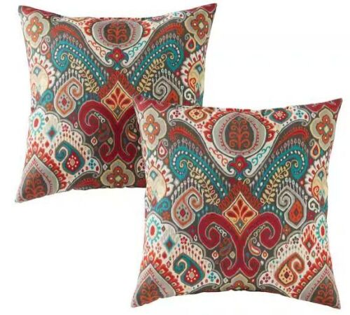 Greendale Home Fashions Asbury Park Square Outdoor Throw Pillow, 2 Pack  - Lot 359